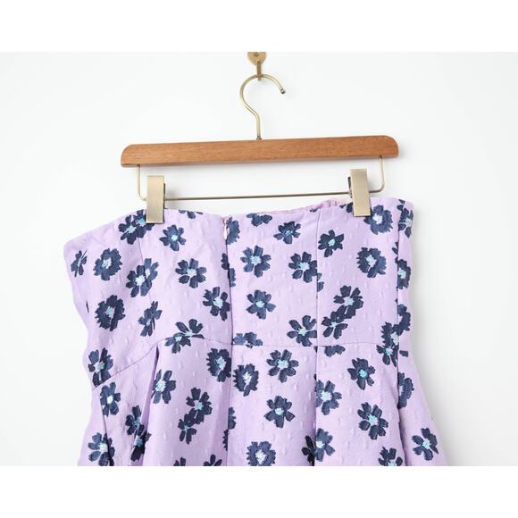 Shoshanna Novara Purple printed crepe Dress Size 12 - Picture 8 of 10